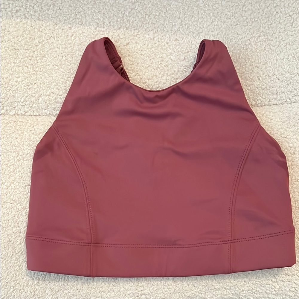 Balance Athletica Long Line Strappy Sports Bra - Mauve